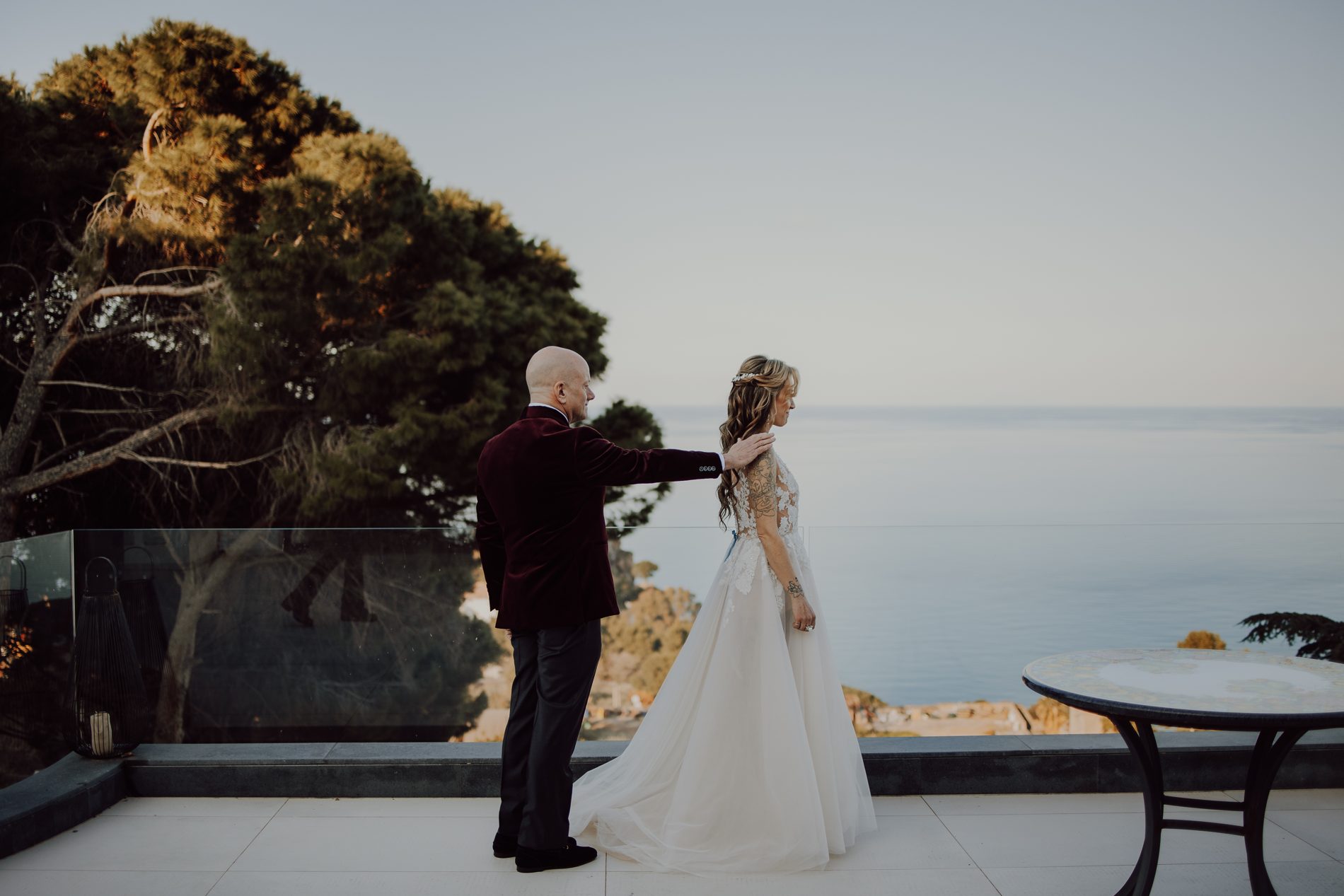 The first look on the villa terrace above the sea