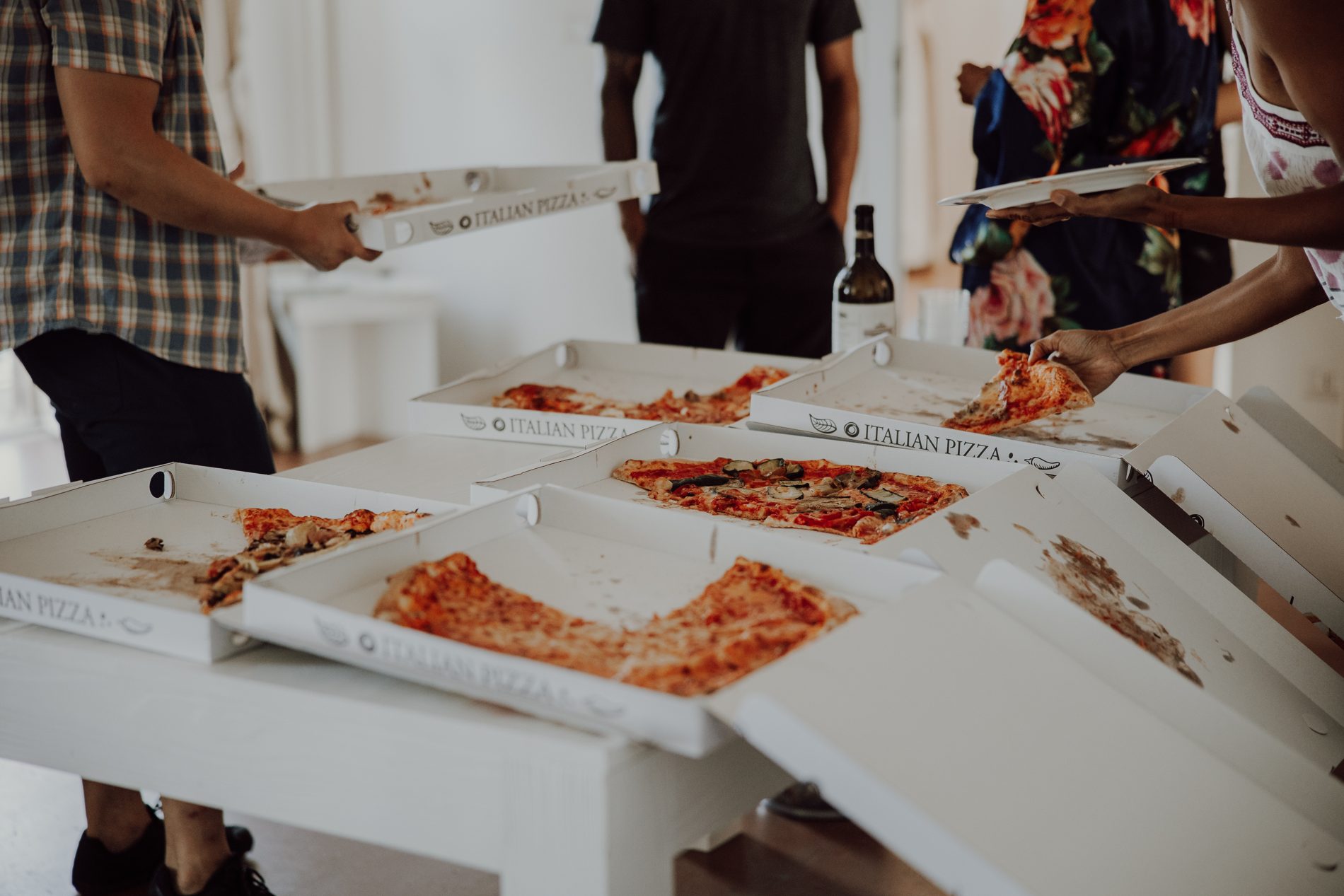 A welcome pizza party the day before