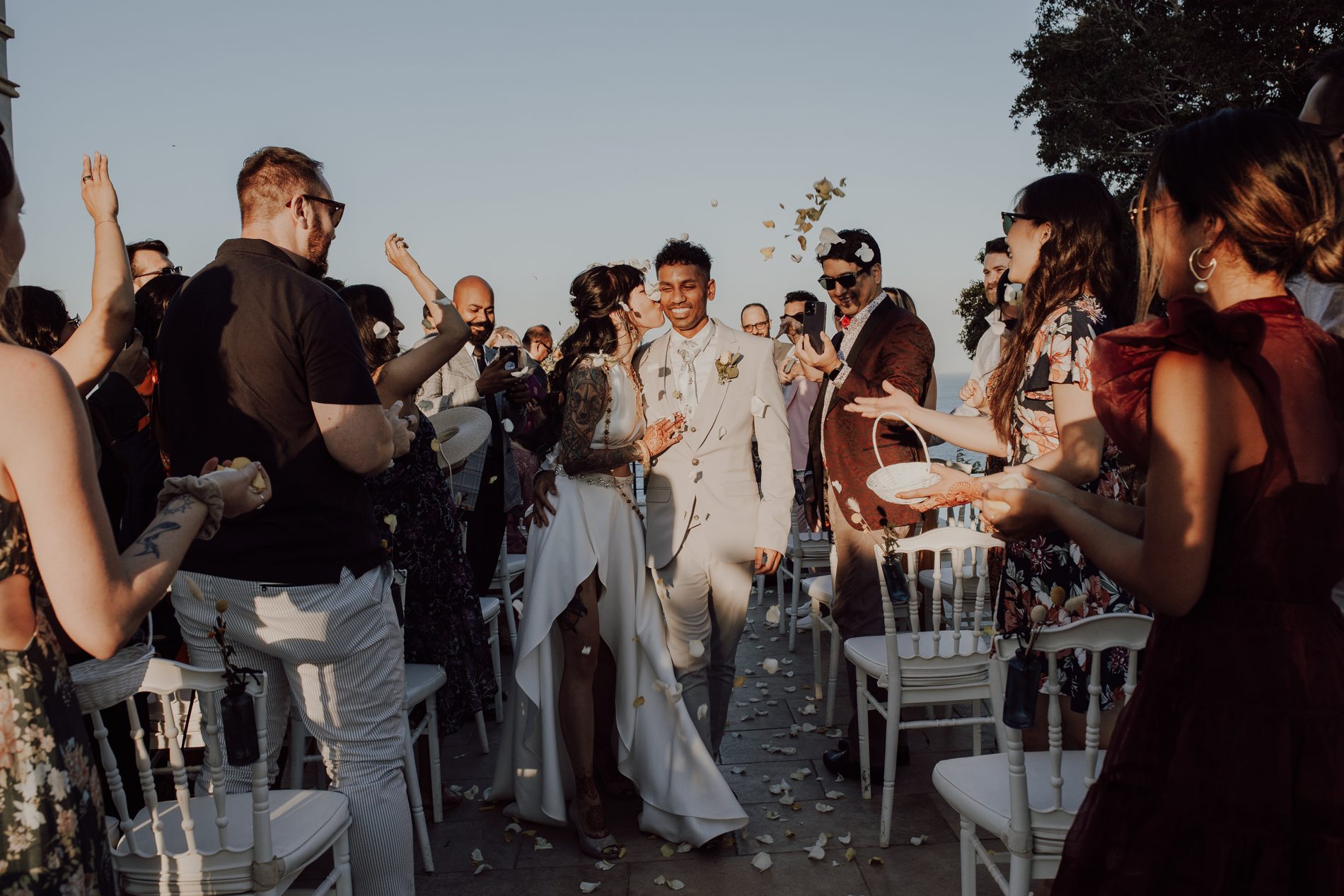 The recessional, in a shower of petals