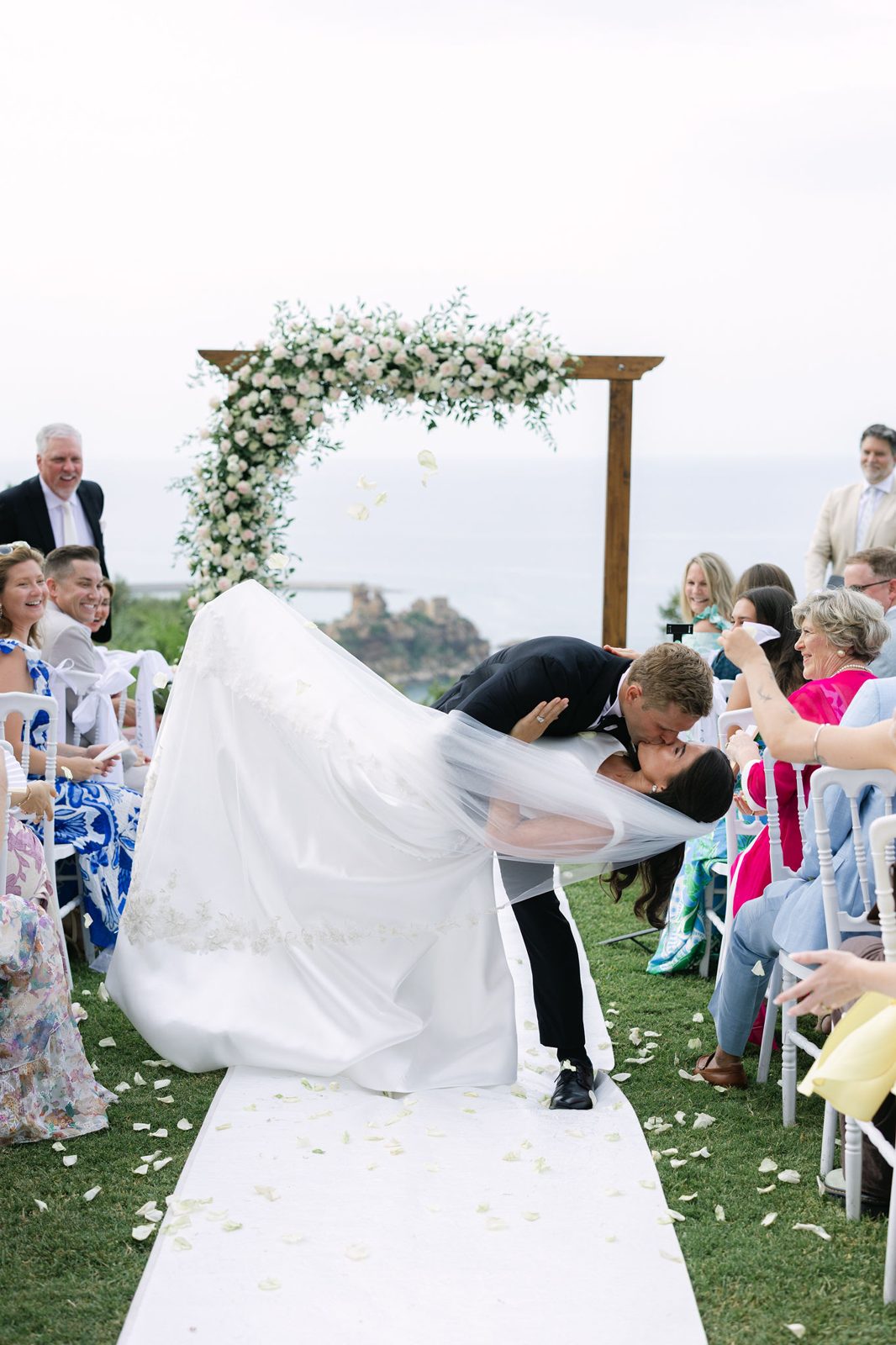The recessional, in a shower of petals
